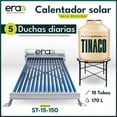 thumbnail image 2 of calentador de agua solar 15 tubos 170 l para 5 servicios de baja presión, 2 of 6