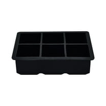 BPA-Free Reusable Ice Cube Tray – Non-Stick Easy Release, Odor-Proof Compact Freezer Storage for Cocktails/Snacks, Durable Design (6.3x4.3x1.9in) Black