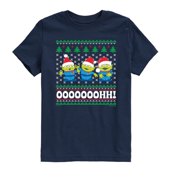 Toy Story - Green Christmas - Youth Boys Short Sleeve Graphic T-Shirt
