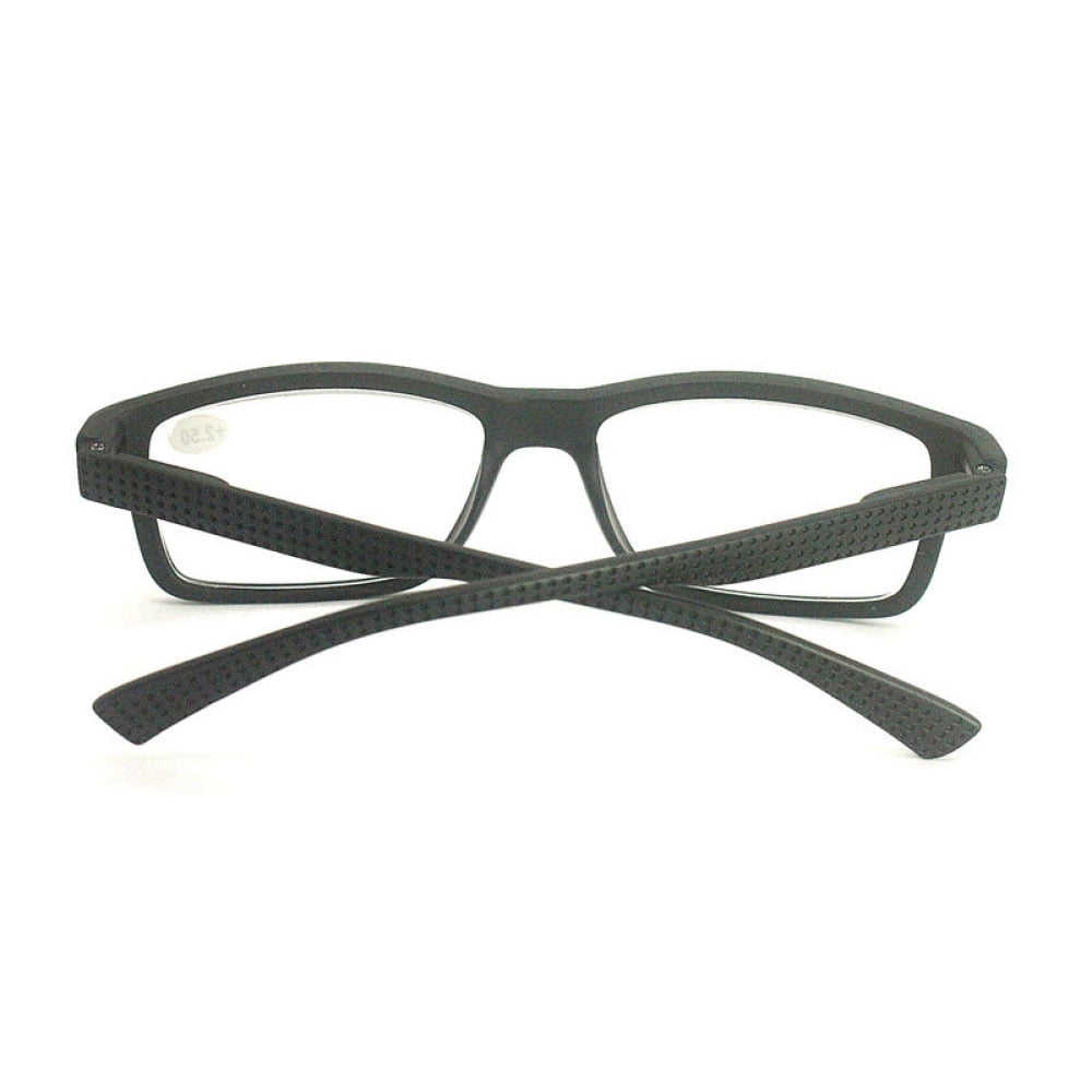 3 Pairs of Mens Thick Rectangular Black Reading Glasses 2.5 Anti-blue Light Readers Women Plastic Spring Hinge Presbyopic Glasses +2.50