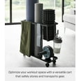 thumbnail image 6 of Yamazaki Home Fitness Equipment Storage Cart, Black, Steel, Supports 16.5 pounds, Wheels, Adjustable, 6 of 7