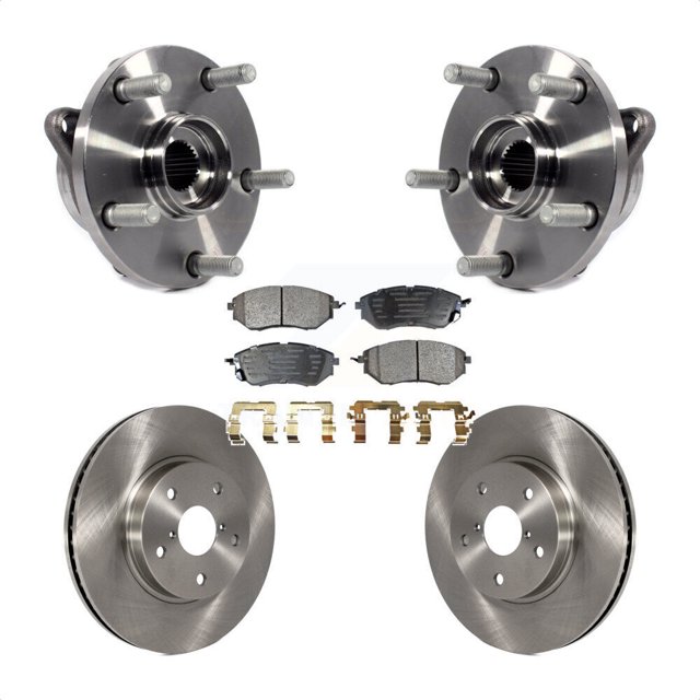 Transit Auto Front Hub Bearing Assembly Disc Brake Rotors and Ceramic Pads Kit for Car 2015 Subaru Legacy 2.5L KBB-100666