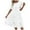 White, variant on HJYCHN Elegant Women's Mid Length Casual Dress with Lace Jacquard and V-Neck Out Design for Slim Fit Green L