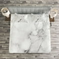 thumbnail image 3 of Ambesonne Marble Print Quilted Bedspread Set 3 Pcs, Cracked Lines, Queen Size, Grey Dust White, 3 of 3