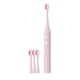 thumbnail image 2 of Cepillo de dientes eléctrico con temporizador y 4 cabezales de cepillo - Impermeable IPX7, 5 modos de limpieza, recargable por USB, portátil para viajar - blanco, rosa, azul, 2 of 9