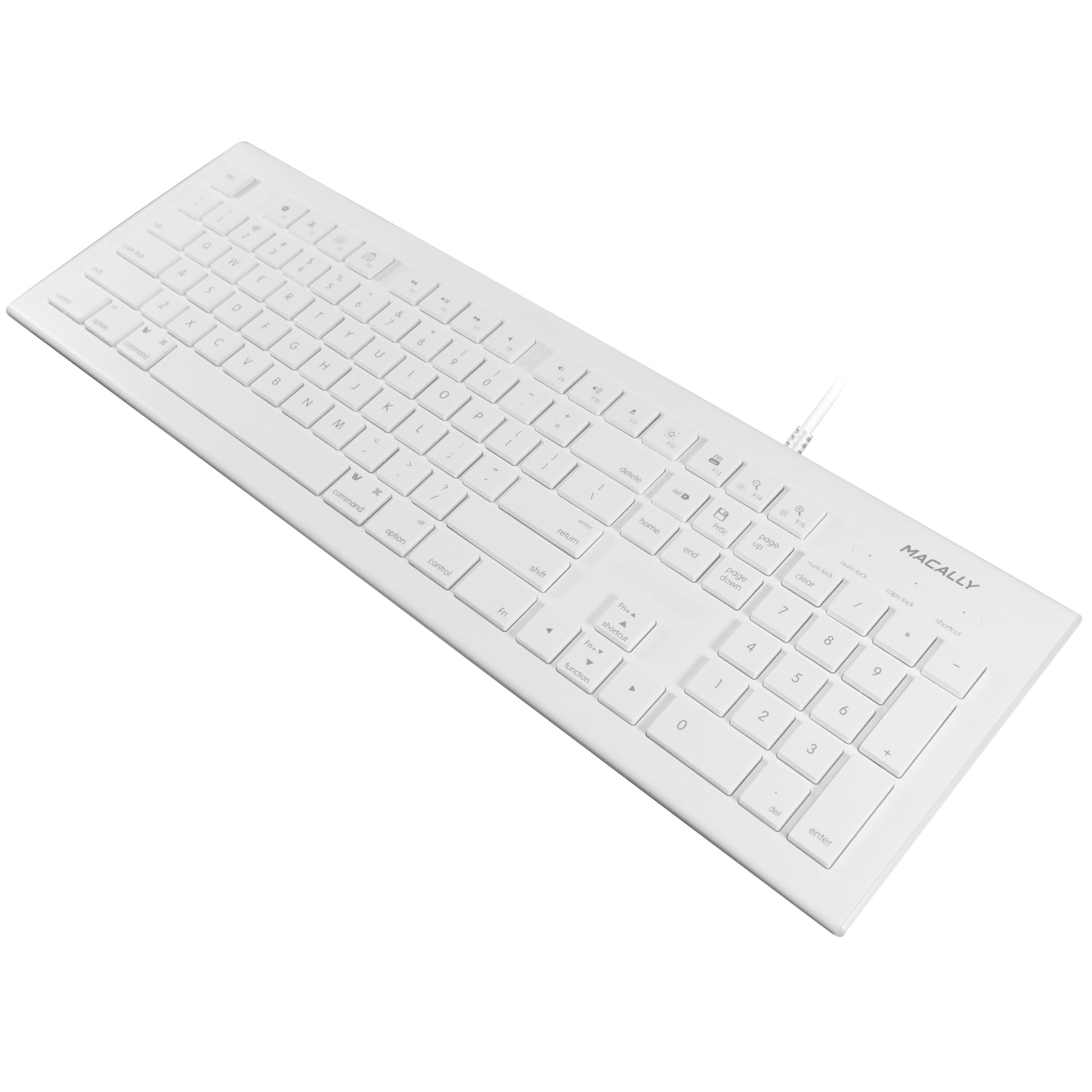 Full USB Keyboard for Mac and PC - Plug & Play Wired Computer Keyboard - Compatible Apple Keyboard with 15 Shortcut Keys for Easy Controls & Navigation - White (MKEYE) - Walmart.com
