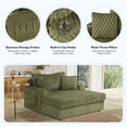 thumbnail image 4 of Aukfa 53"W Oversized Chaise Lounge Loveseat Sleeper Sofa with 2 Cup Holders, 3 Pillows, Fluffy Corduroy, Olive Green, 4 of 9