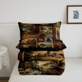 thumbnail image 4 of Patchwork Cabin Lodge Down Comforter Queen,Bear Deer Hunting Comforter Set,Boho Western Azetac Tribal Exotic Bedding,Jungle Woodland Animal Duvet Insert with 2 Pillow Cases Room Decor, 4 of 6