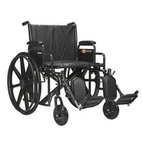 Dynarex DynaRide Bariatric Wheelchair, 500 lb Capacity, 22” x 18" Seat, Elevating Leg Rests, Silver