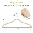 thumbnail image 2 of Perchas de madera TOPIA HANGER, elegantes y antideslizantes, paquete de 30 unidades, CT63N30, 2 of 7