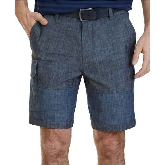 Nautica Mens Colorblock Casual Cargo Shorts, Blue, 32