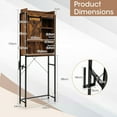 thumbnail image 7 of Topbuy Over The Toilet Storage Cabinet 4-Tier Bathroom Organizer w/ Adjustable Shelves Sliding Barn Door & Toilet Paper Holder Rustic Brown, 7 of 7