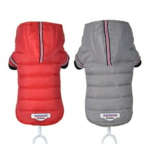 BAGGUCOR Doggie Down Jacket Hoodie Coat, Warm, Cotton Polyester, Small Dog, Red, M