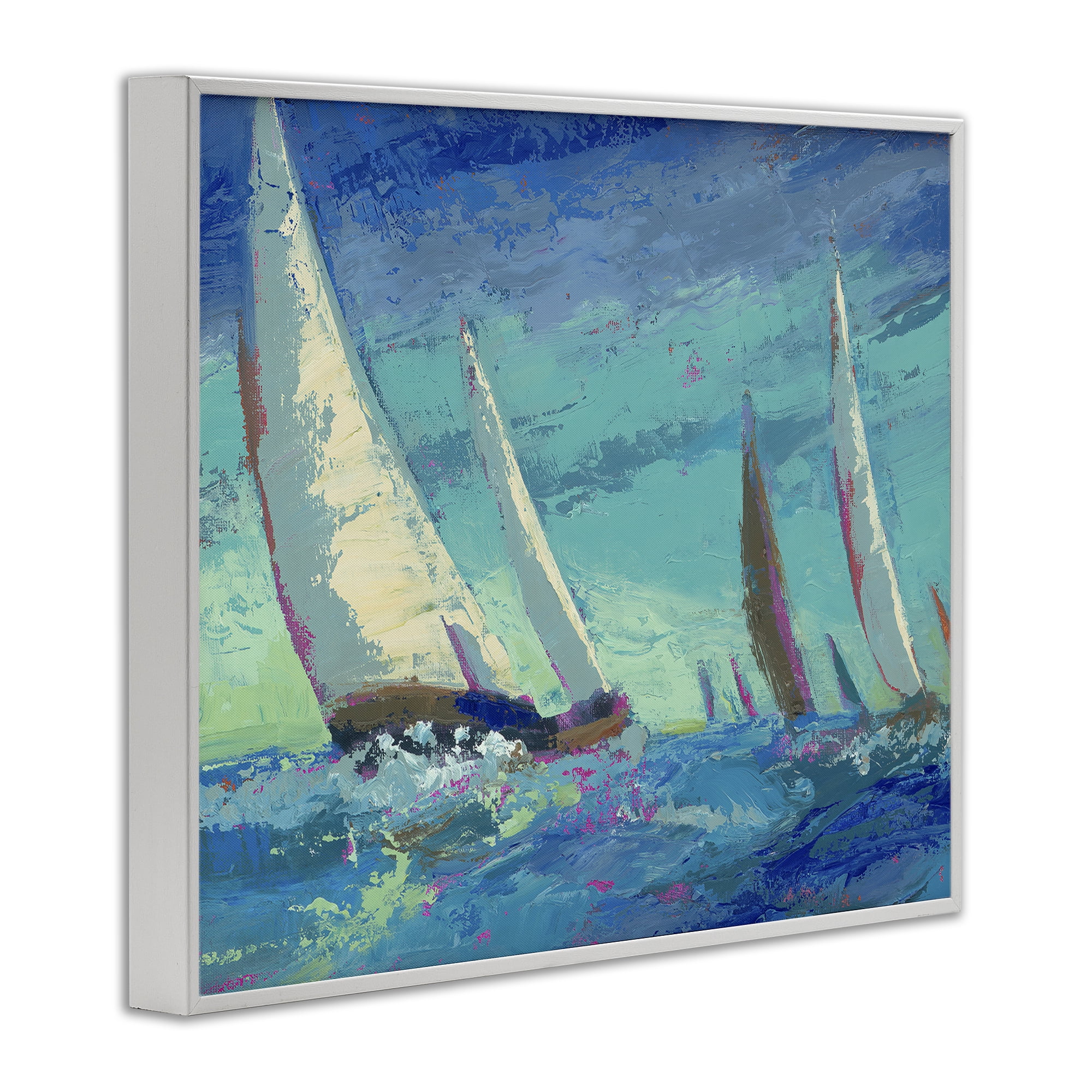 Stupell Industries Abstract Expression Regatta White Framed Giclee Art, design by Beth A. Forst