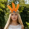 thumbnail image 2 of Unique Bargains 1 Pc Headband Feather Elastic Band Hairband for Women Orange, 2 of 5