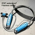 thumbnail image 5 of PATLOLLAV Neckband Bluetooth Headphones, 2000mHa Retractable Earbuds Wireless Bluetooth Headset with Microphone, IPX5 Sweatproof ， Stereo Noise Cancelling Earphones for Workout Sports, 5 of 5