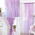thumbnail image 6 of 1 piece Voile Curtains Cute Green Sheers Leaf Curtain Tulle Vine Window Curtains Nursery Sheers Ivy Pretty Curtain for Living Room Bedroom Window Door Balcony purple 100*200cm, 6 of 9