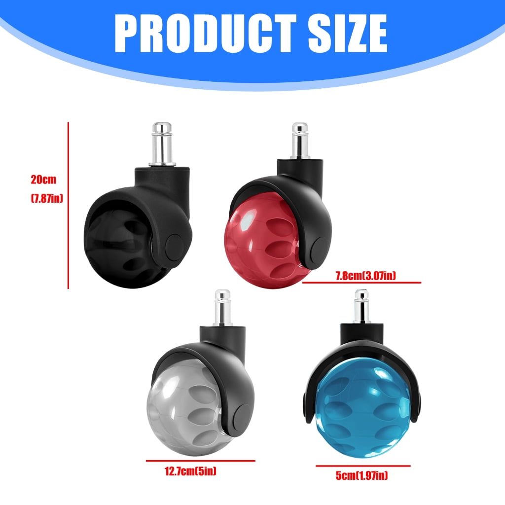 WINDLAND Office Computer Chair Wheel 360 Degree Swivels Rollers Heavy Duty Swivels Castor Furniture Wheel Roller Easy to Install