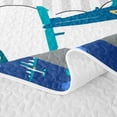 thumbnail image 5 of Erosebridal Cartoon Airplane Twin Quilt Set for Boys Men, Cartoon Cloud Print Twin Coverlet Set, 2 Pieces, 5 of 7