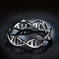 thumbnail image 5 of Silver/Rose Gold Plated DNA Double Helix Symbol Molecule Ring Spiral Hollow Band, 5 of 6