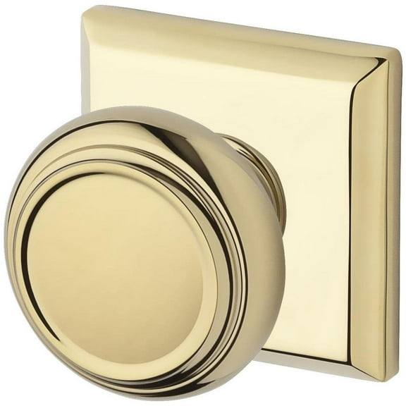 Baldwin Reserve Pvtratsr003 Privacy Traditional Knob and Traditional Square Rose Lifetime Brass Finish
