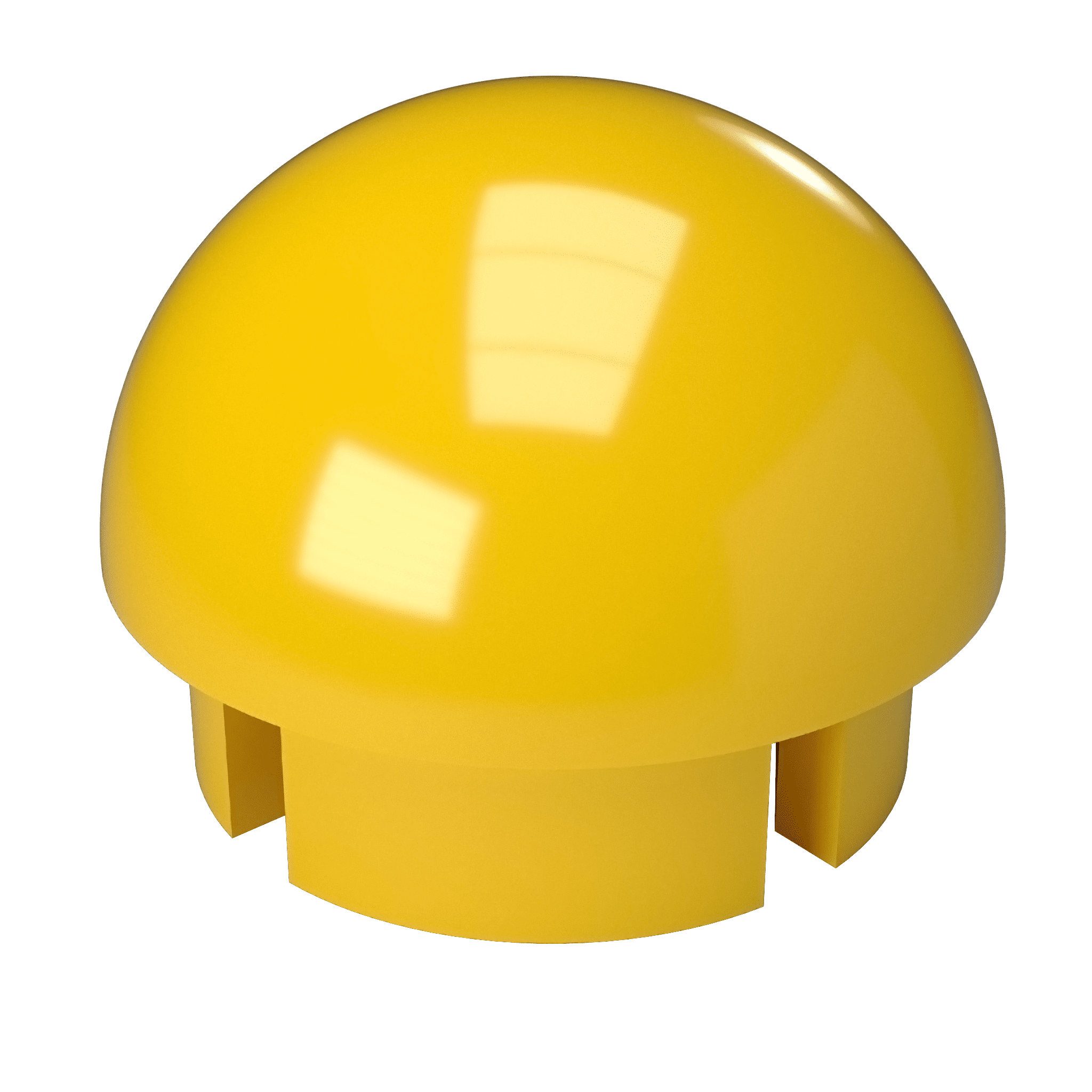 FORMUFIT F114BEC-YE-10 PVC Internal Ball End Cap, Furniture Grade, 1-1/4' Size, Yellow , 10-Pack