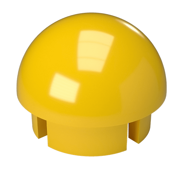 FORMUFIT F114BEC-YE-10 PVC Internal Ball End Cap, Furniture Grade, 1-1/4" Size, Yellow , 10-Pack