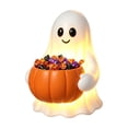 thumbnail image 2 of Lighted Halloween Ghost Candy Bowl, Cute LED Ghost Holding Pumpkin Candy Bucket for Trick or Treat, Outdoor Halloween Decorations for Front Porch, Indoor Yard Patio Halloween Decor, 2 of 8