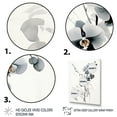 thumbnail image 3 of Designart "Oriental Design Elegant Floral Sketch I" Asian Floater Framed Wall Art Living Room, 3 of 7