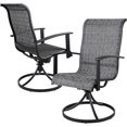 thumbnail image 3 of Grand Patio Outdoor Swivel Dining Arm Chairs - Set of 2, Metal Frame for Garden Backyard, Black/Gray, 3 of 9