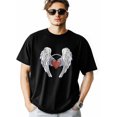 thumbnail image 2 of Camisetas de manga corta con corazón de alas de ángel para hombre, camisetas de cuello redondo, 2 of 8