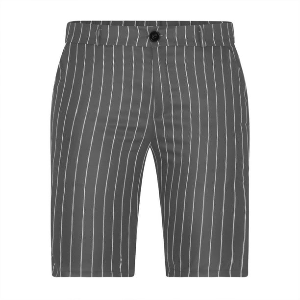 HOOMEUMY Men's Dress Shorts Summer Beach Striped Shorts with