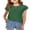 Green, variant on Arshiner Girls T Shirts Lace Petal Short Sleeves Kids Crewneck Casual Blouse Summer Tops Tees