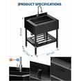 thumbnail image 3 of GloryStar Stainless Steel Utility Sink for Kitchen, Single Bowl Commercial Sink with Hot and Cold Water Faucet, Drainage Pipe, Drain Kit, and Free Standing Washbasin with Storage Shelf, 3 of 5