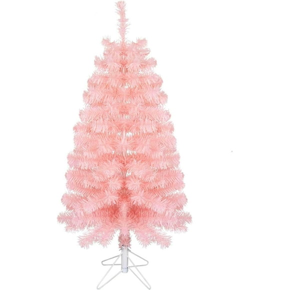 CCINEE 3FT Pink Artificial Christmas Tree with Metal Stand, Small Tabletop Xmas Tree for Christmas Home Decoration