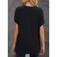 thumbnail image 3 of Womens Striped Color Block Short Sleeve Causal Blouses T Shirts Tops, 3 of 5