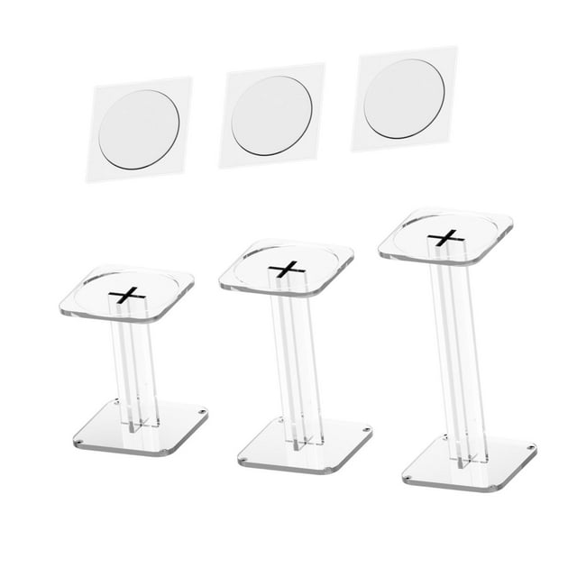 Luzkey 3Pcs Acrylic Combat Risers Display Stands,Flying Miniatures Shelf Organizer Holder Flights Rack for Tabletop Figures Toy Home Clear