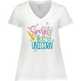 thumbnail image 3 of Inktastic Sparkle Like a Unicorn Women's Plus Size V-Neck T-Shirt, 3 of 5