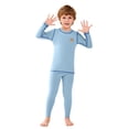 thumbnail image 2 of Mercatoo 2 Set Boys Thermal Underwear Sets Kids Double-Sided Fleece Lined Long J𝐨h𝐧s Base Layer Top and Bottom for Cold Weather, 2 of 5