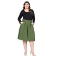 thumbnail image 4 of Plus Size Elastic Waist Pleated Pocket Skirt, 4 of 11
