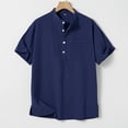 thumbnail image 3 of Gfyviroh Men's Short Sleeve Henley Shirts Big and Tall Button Pullover Tees Cotton Linen Casual Loose T-shirts, 3 of 6