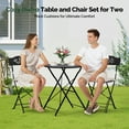 thumbnail image 5 of Ktaxon Outdoor 3-Piece Folding Bistro Set with Cushion, Small Metal Patio Seating Furniture Set - Black, 5 of 9