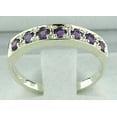thumbnail image 2 of LBG 18k White Gold Natural Amethyst Womens Band Ring - Sizes 4 to 12 Available, 2 of 4