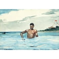 thumbnail image 3 of Winslow Homer 18x14 Black Modern Framed Museum Art Print Titled - The Bather (1899), 3 of 5