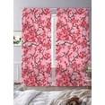 thumbnail image 3 of Chinese Flowers Sheer Curtains 96 Inch Length 2 Panels Set Window Treatments, Spring Pink Peach Blossoms Floral Rod Pocket Semi Curtains for Living Room/Bedroom/Kitchen Décor, 104"W x 96"L, 3 of 7