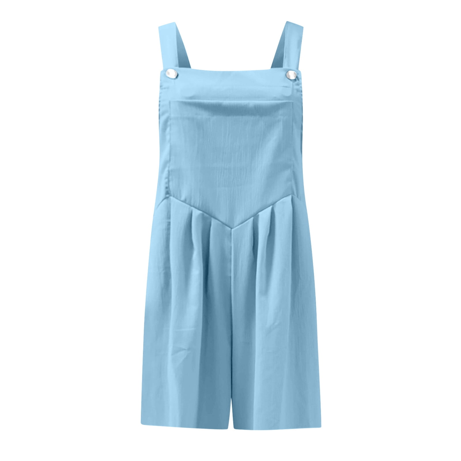 square-neck buttoned dungarees