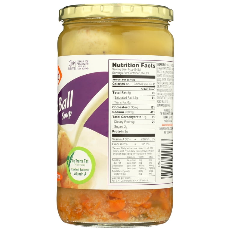 Pack of 12, Manischewitz Matzo Ball Soup Jar, 24 oz - Walmart.com