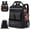 Black, variant on Orange Tool Bag Backpack with 18 Storage Pockets, Heavy Duty Tool Organizer with Padded Shoulder Straps and Waist Support