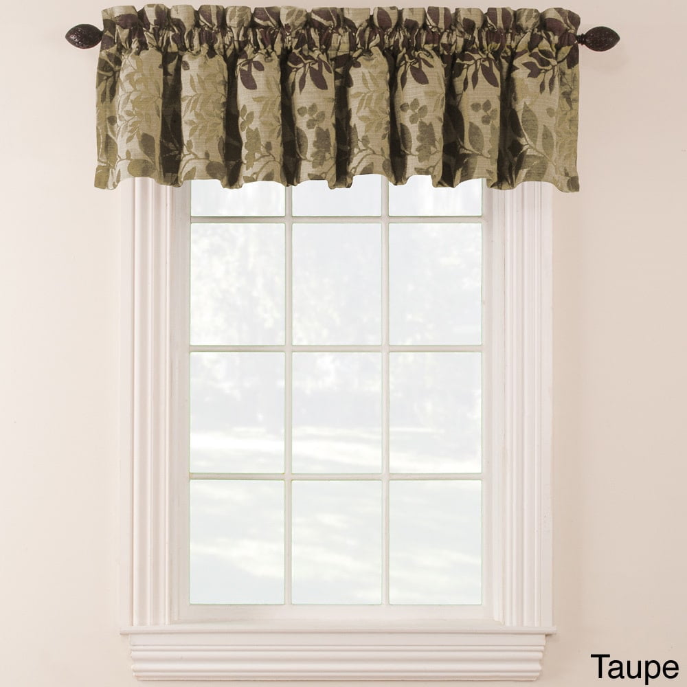 Arlee Home Fashions Bristol Chenille Leaf Valance Pair Burgundy