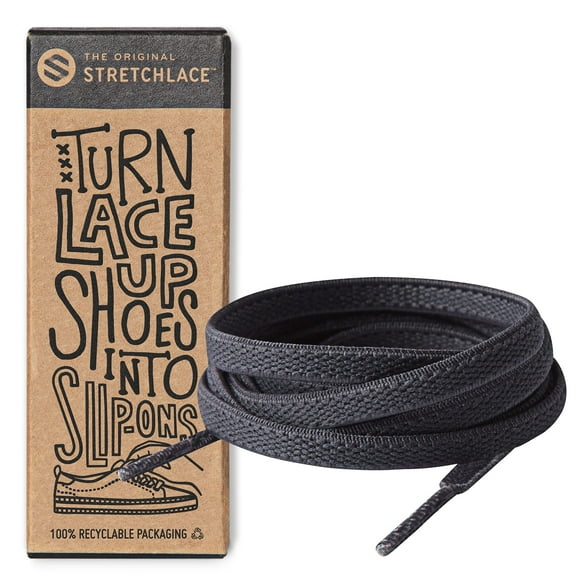 The Original Lacets Extensibles - Lacets Plats Élastiques pour Espadrilles Adultes Lacets Stylés pour Personnes Âgées et Personnes à Besoins Spéciaux Gris 30 Po